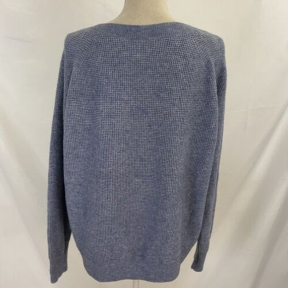 J. Crew Waffle Crewneck Sweater Large Supersoft Yarn Alpaca AU299 Oversized - Picture 5 of 7